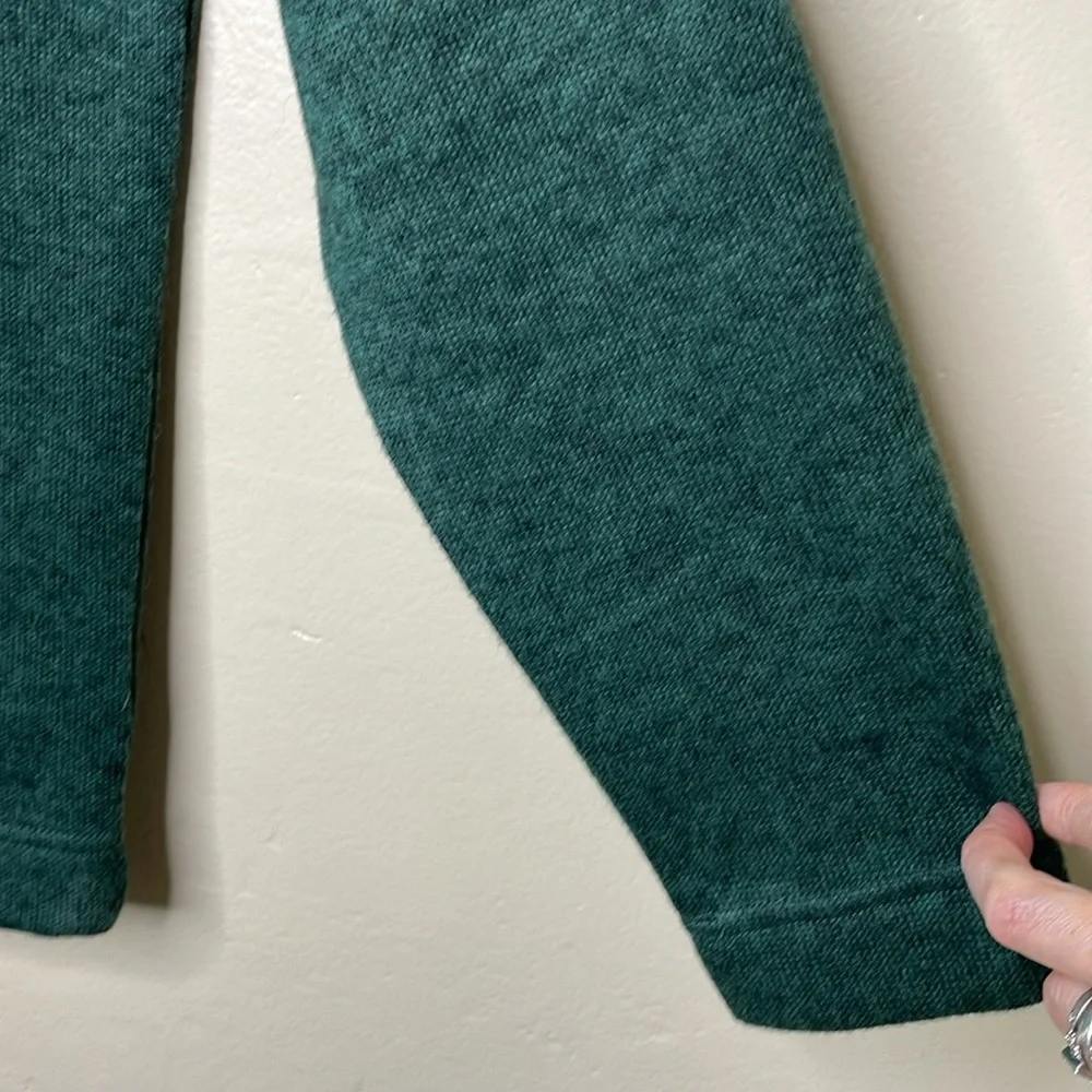 ASPEN Sweater Green Quarter Button Ski Outdoorsman Mock Neck Grandpa Preppy Med